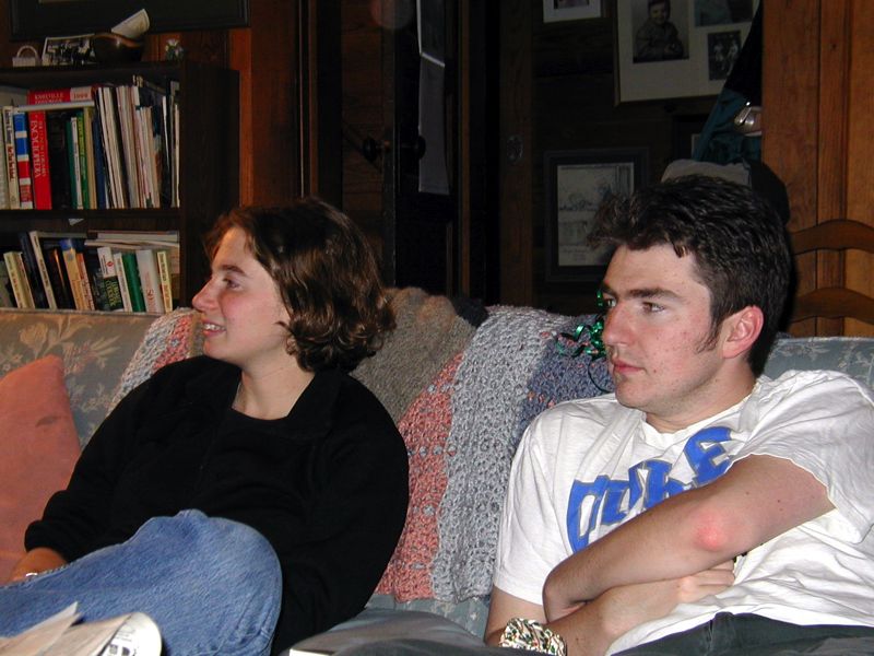 Liz and Ike Opening Presents