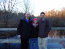 Thumbnail of Image- Aaron, Liz and Ike At The Old North Bridge