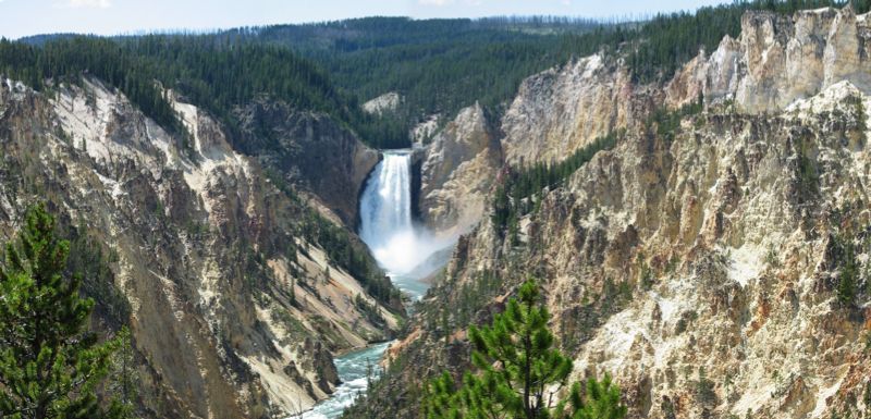 Lower Falls of Yellowstone - Panorama