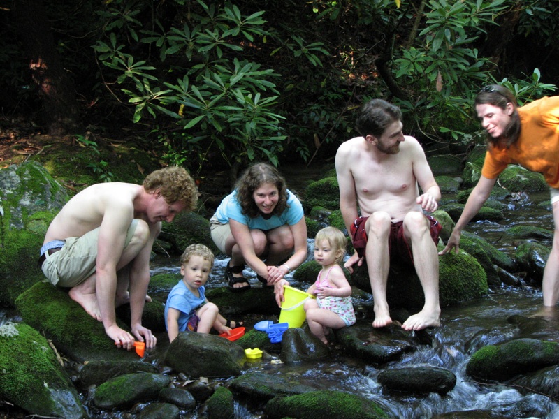 Rachel And Logan Playing In The Creek - 1