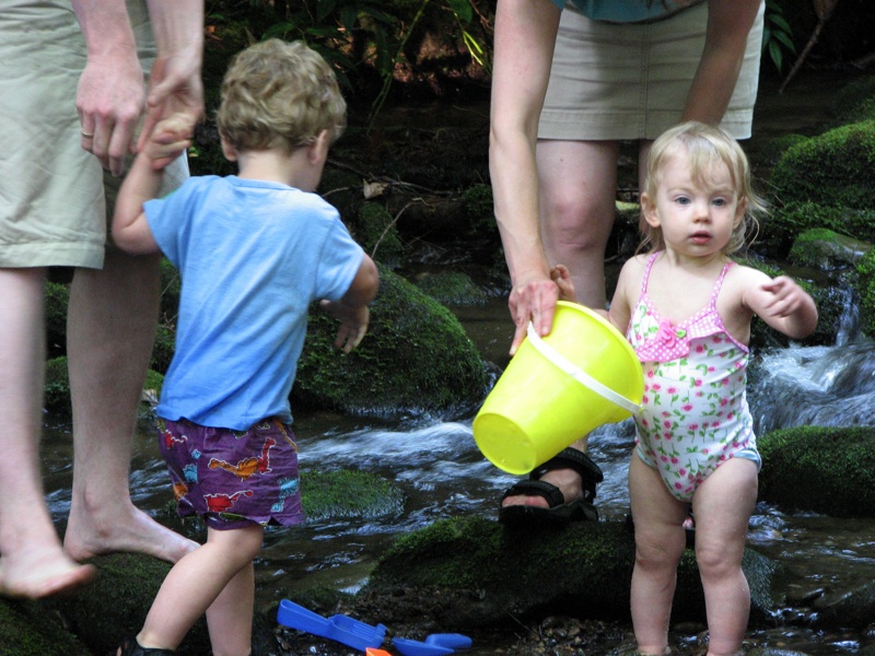 Rachel And Logan Playing In The Creek - 7