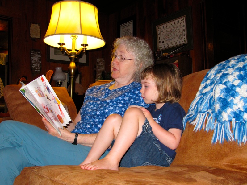 Joan Reads To Rachel - 1