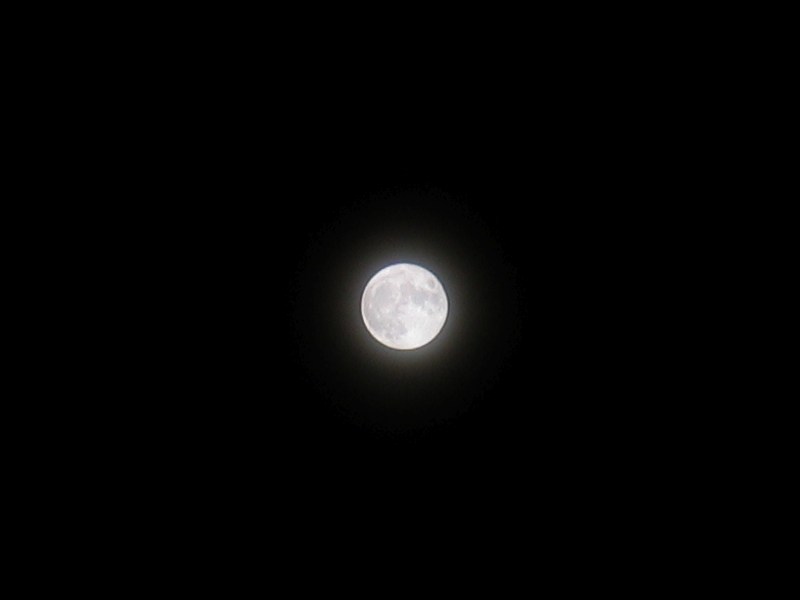 Moon Over Mount LeConte Close-Up