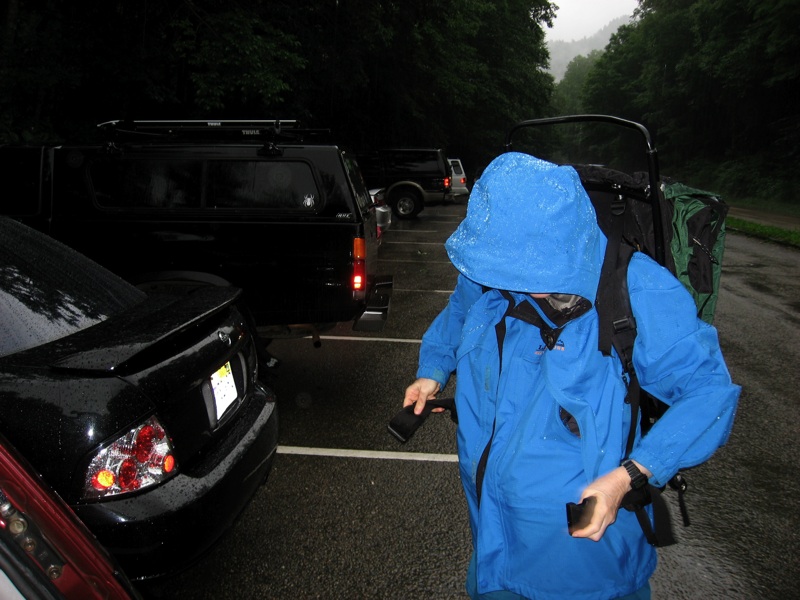 Joan Prepares For The Wet Hike