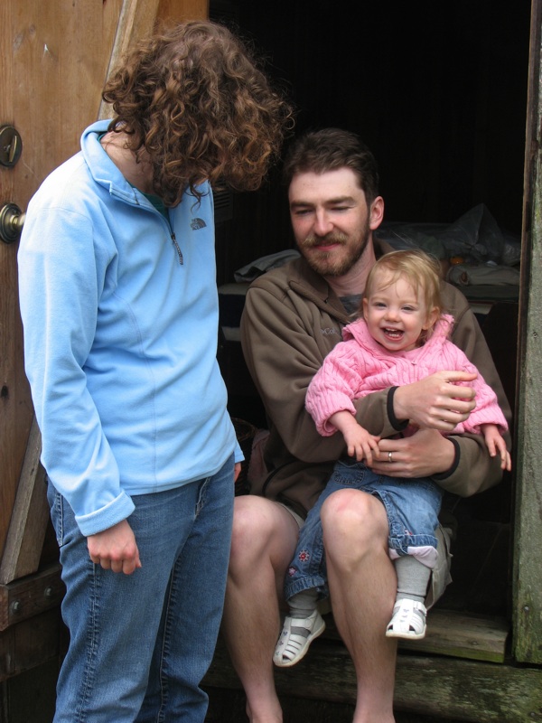 Rachel, Ike And Liz At Their Cabin - 2