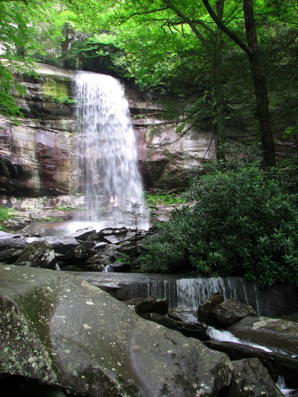 Rainbow Falls With Random People