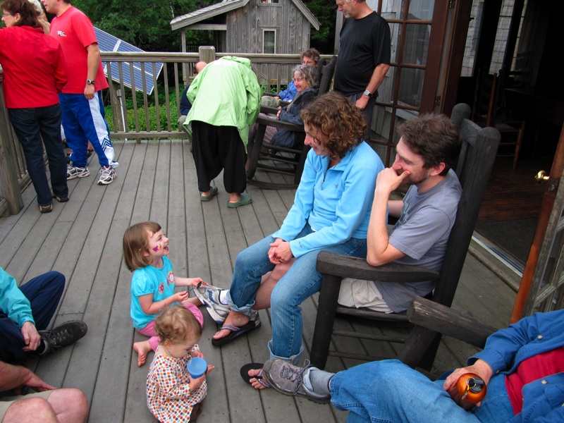 Rachel, Isabel & Family Outside Dining Hall - 2