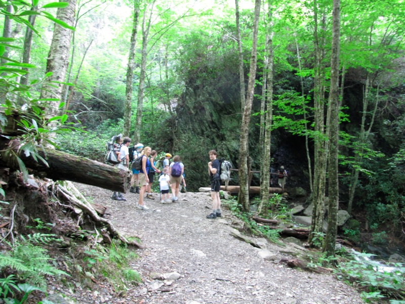 Group Below Arch Rock