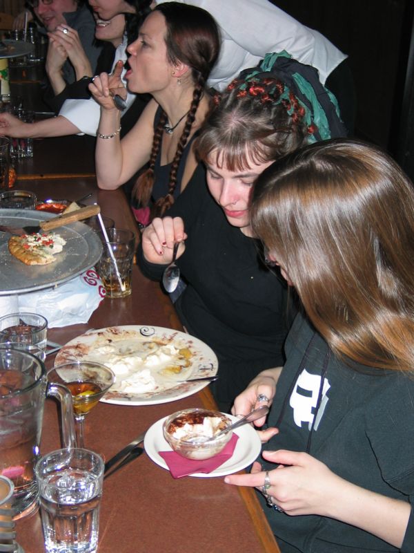 Birthday Girls Share Dessert