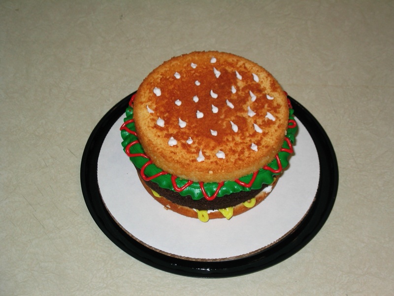 Hamburger Cake- Top View