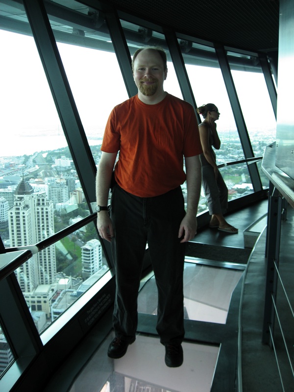 Aaron Stands On Glass In The Sky Tower