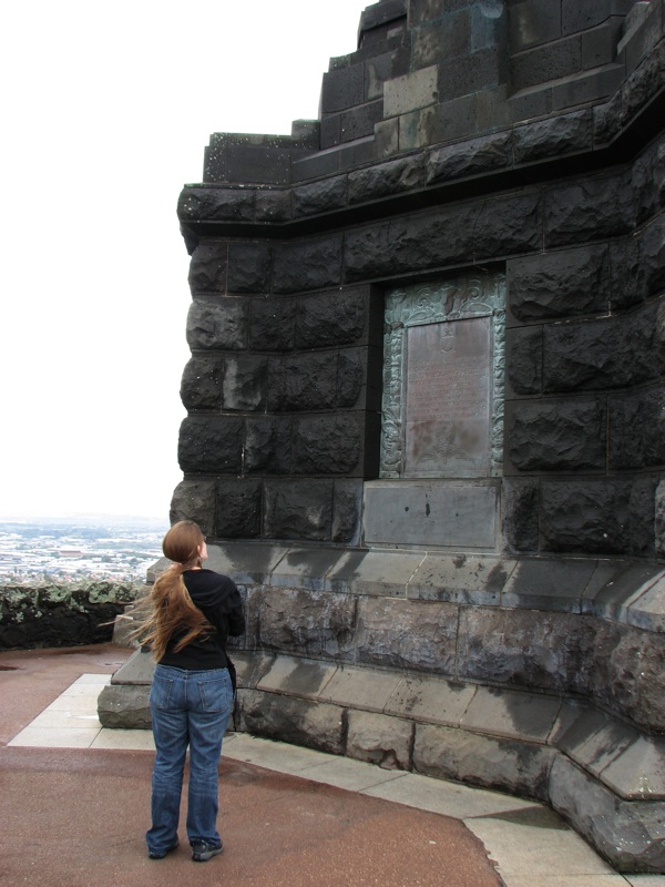 Abby At One Tree Hill Obelisk Base