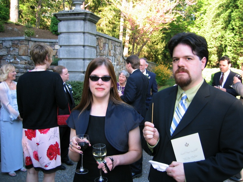 Abby (Drinking) And Bret (With Stick)