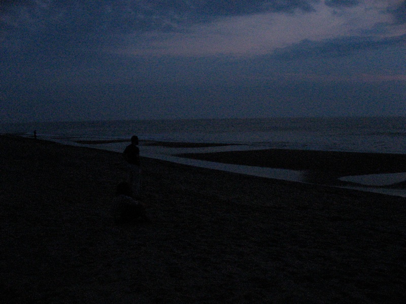 Folks On Dark Beach