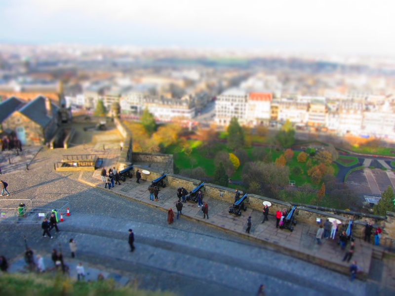 Fake Tilt Shift Picture - Cannons & Tourists