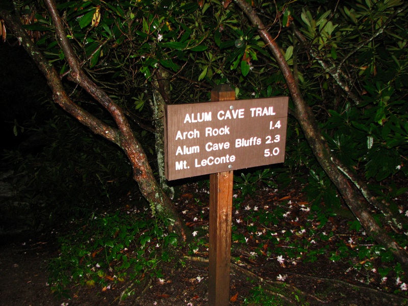 Alum Cave Trail Sign