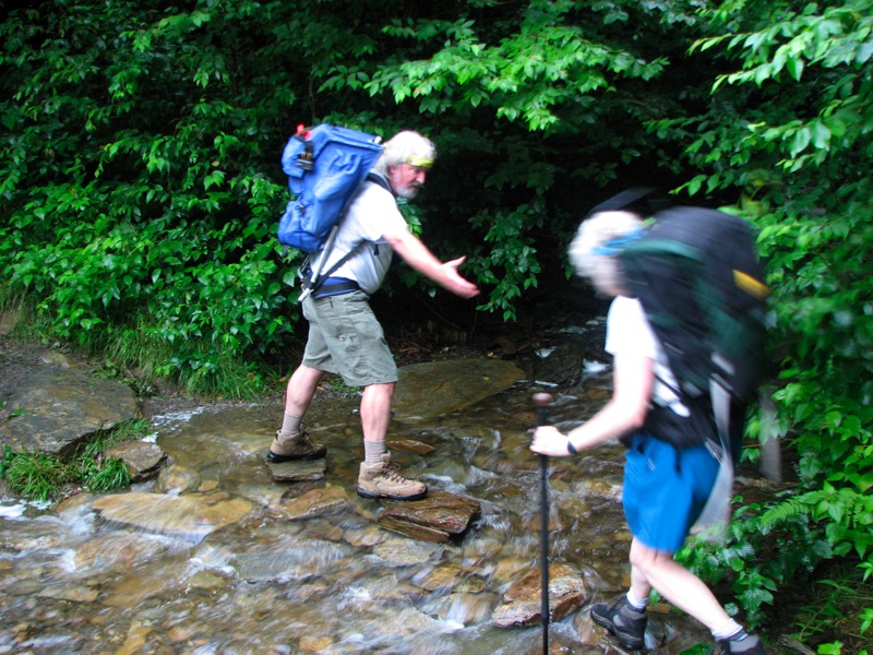 Crossing A Stream On The Alum Cave Trail - 3