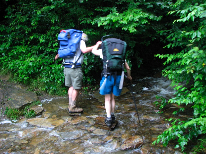 Crossing A Stream On The Alum Cave Trail - 4