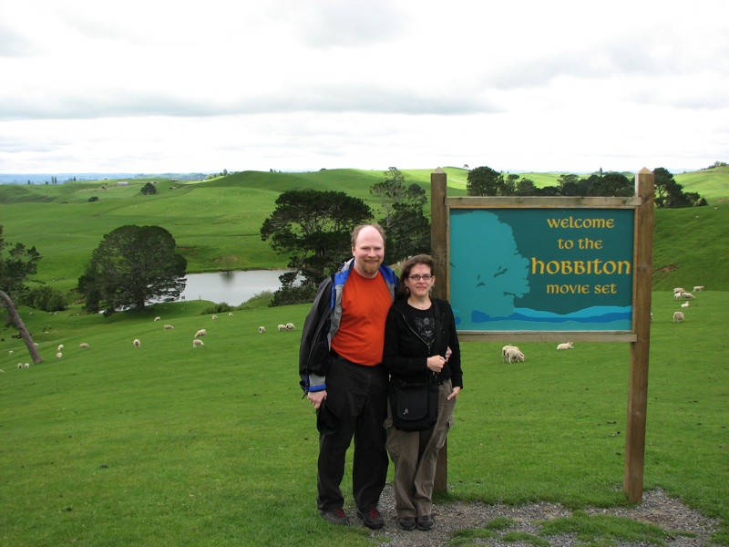 Aaron And Abby And The Hobbiton Sign